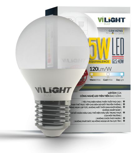 Bóng Đèn Led Bulb 5W ánh sáng vàng/ trung tính/ trắng Vi-Light VLEBU05BT1
