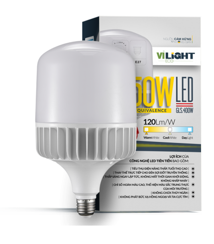 LED Bulb trụ CSL 50W thân nhôm ánh sáng vàng/ trung tính/ trắng Vi-Light VLEBL50AL1
