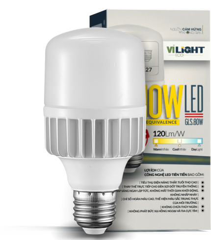LED Bulb trụ CSL 10W thân nhôm ánh sáng vàng/ trung tính/ trắng Vi-Light VLEBL10AL1