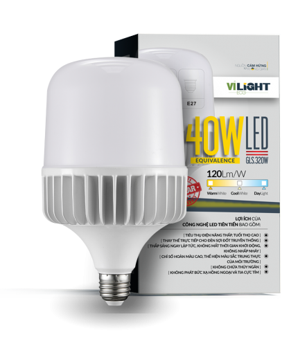 LED Bulb trụ CSL 40W thân nhôm ánh sáng vàng/ trung tính/ trắng Vi-Light VLEBL40AL1